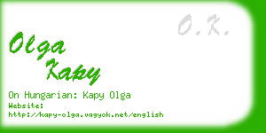 olga kapy business card